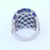 16ctw Oval Cut Blue Sapphire Saddle Cocktail Ring