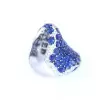 16ctw Oval Cut Blue Sapphire Saddle Cocktail Ring