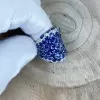16ctw Oval Cut Blue Sapphire Saddle Cocktail Ring