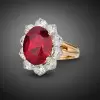 9.3ct Oval Cut Ruby Classic Halo Cocktail Ring