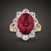 9.3ct Oval Cut Ruby Classic Halo Cocktail Ring