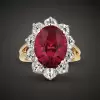 9.3ct Oval Cut Ruby Classic Halo Cocktail Ring