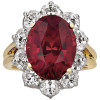 9.3ct Oval Cut Ruby Classic Halo Cocktail Ring
