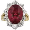9.3ct Oval Cut Ruby Classic Halo Cocktail Ring