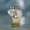 3ct Pear Cut White Sapphire Two Tone Modern Engagement Ring