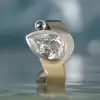 3ct Pear Cut White Sapphire Two Tone Modern Engagement Ring
