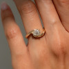 1.5ct Pear Cut Ring With Curved Sapphire Band Wedding Ring Set