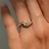 1.5ct Pear Cut Ring With Curved Sapphire Band Wedding Ring Set