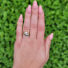 1.5ct Pear Cut Ring With Curved Sapphire Band Wedding Ring Set