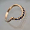 1.5ct Pear Cut Ring With Curved Sapphire Band Wedding Ring Set