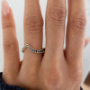 1.5ct Pear Cut Ring With Curved Sapphire Band Wedding Ring Set