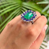 8ct Cushion-shaped Sugarloaf Cut Emreald Halo Cocktail Ring