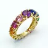 2ctw Round Cut Gradient Size Multicolor Rainbow Band