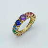 2ctw Round Cut Gradient Size Multicolor Rainbow Band