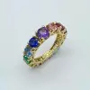 2ctw Round Cut Gradient Size Multicolor Rainbow Band