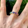2ctw Round Cut Gradient Size Multicolor Rainbow Band