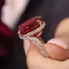 18ct Large Oval Cut Ruby Bypass Shank Cocktail Ring