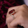 18ct Large Oval Cut Ruby Bypass Shank Cocktail Ring