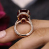 18ct Large Oval Cut Ruby Bypass Shank Cocktail Ring