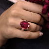 18ct Large Oval Cut Ruby Bypass Shank Cocktail Ring