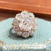 4ct Cushion Cut Vintage Halo Engagement Ring