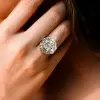 4ct Cushion Cut Vintage Halo Engagement Ring