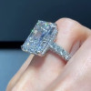 14ct Radiant Cut White Sapphire Engagement Ring