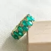 12ctw Pear Cut Emerald Eternity Ring