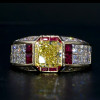 5.6ct Princess Cut Yellow Sapphire Cocktail Ring