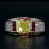 5.6ct Princess Cut Yellow Sapphire Cocktail Ring