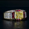 5.6ct Princess Cut Yellow Sapphire Cocktail Ring