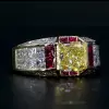 5.6ct Princess Cut Yellow Sapphire Cocktail Ring
