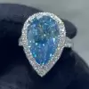 10ct Pear Cut Aquamarine Halo Cocktail Ring