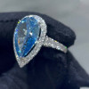 10ct Pear Cut Aquamarine Halo Cocktail Ring
