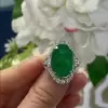 Halo Oval Cut Emerald Ring