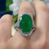 Halo Oval Cut Emerald Ring