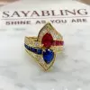 2.5ctw Ruby and Sapphire Crossover Vintage Engagement Ring