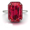 8.4ct Halo Emerald Cut Ruby Engagement Ring 