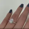 4.0ct Oval Cut White Sapphire Engagement Ring