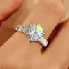 3ct Round Cut White Sapphire Classic Engagement Ring