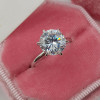 Simple Round Cut White Sapphire Solitaire Ring