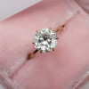 Simple Round Cut White Sapphire Solitaire Ring