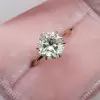Simple Round Cut White Sapphire Solitaire Ring