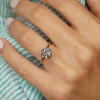 Simple Round Cut White Sapphire Solitaire Ring