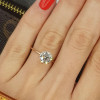 Simple Round Cut White Sapphire Solitaire Ring