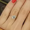 Simple Round Cut White Sapphire Solitaire Ring