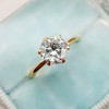Simple Round Cut White Sapphire Solitaire Ring