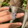 5ct Oval Cut White Sapphire 3pcs Bridal Set