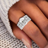 5ct Oval Cut White Sapphire 3pcs Bridal Set