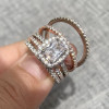 2ct Cushion Cut White Sapphire 5pcs Bridal Set